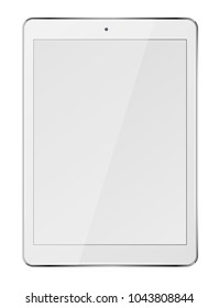 Tablet pc computer with blank screen isolated on white background. Vector illustration.