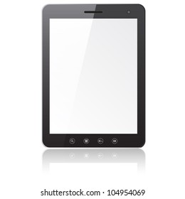 Tablet PC computer with blank screen isolated on white background. Vector  illustration.
