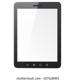 Tablet PC computer with blank screen isolated on white background. Vector  illustration.