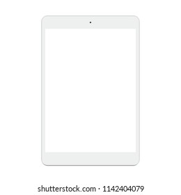 Tablet pc computer with blank screen isolated on white background. Vector illustration. 