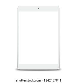 Tablet pc computer with blank screen isolated on white background. Vector illustration. 