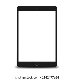 Tablet pc computer with blank screen isolated on white background. Vector illustration. 