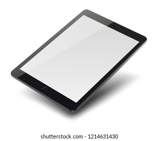 Tablet pc computer with blank screen isolated on white background. Vector illustration.