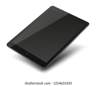 Tablet pc computer with blank screen isolated on white background.  Vector illustration.