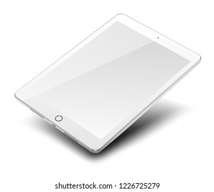 Tablet pc computer with blank screen isolated on white background. Vector illustration.