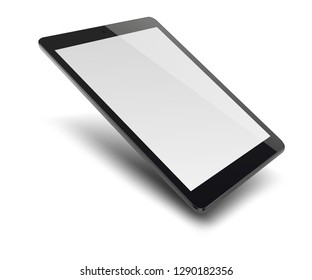 Tablet pc computer with blank screen on white background.  Vector illustration.