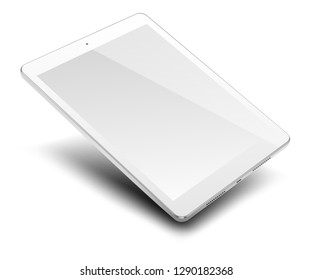 Tablet pc computer with blank screen isolated on white background. Vector illustration.