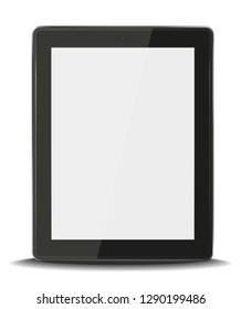 Tablet pc computer with blank screen isolated on white background.  Vector illustration.