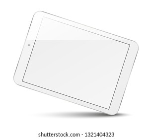 Tablet pc computer with blank screen isolated on white background. Vector illustration.