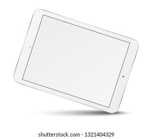 Tablet pc computer with blank screen isolated on white background. Vector illustration.