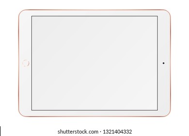 Tablet pc computer with blank screen isolated on white background. Vector illustration.