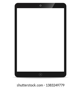 Tablet PC o tableta con un icono de pantalla en blanco para la interfaz de maqueta de diseño aislado en fondo blanco. Ilustración del vector