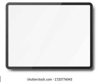 Tablet pc computer with blank screen isolated on white background. Vector illustration. EPS10.