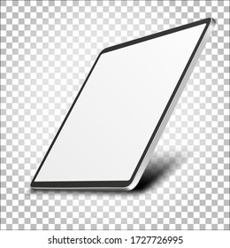 Tablet pc computer with blank screen isolated on transparent background. Vector illustration. EPS10.