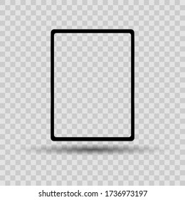 Tablet pc computer with blank screen on transparent background. Vector illustration. EPS 10