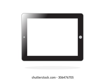 tablet pc computer with blank screen isolated on white background in Vector 