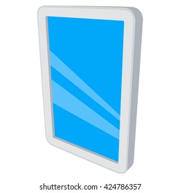 Tablet pc computer with blank screen. Vector illustration of lcd screen pad isolated on white background. Ad template for your apps design.