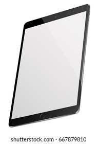 Tablet pc computer with blank screen isolated on white background. Vector illustration. EPS10.