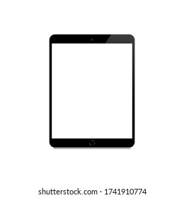  Tablet pc computer with blank white screen. Realistic tablet mockup.