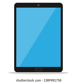 Tablet PC or tablet computer flat style color icon for design mockup interface isolated on white background. Vector illustration