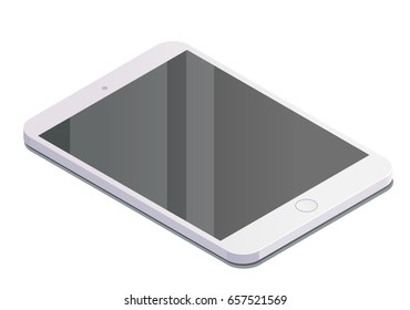 Tablet pc detailed isometric icon vector graphic illustration