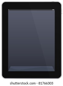 Tablet PC with empty grey monitor.