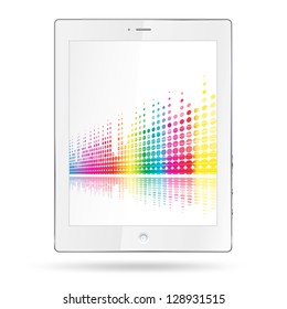 tablet pc with equalizer colorful lines