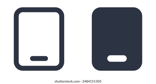 Tablet PC or e-reader simple icons set designed in filled, outline, line and stroke style