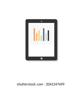 tablet pc con gráfico en pantalla