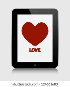 tablet pc with heart.