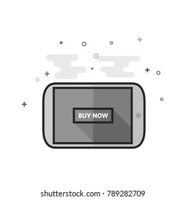 Tablet PC icon in flat outlined grayscale style. Vector illustration.