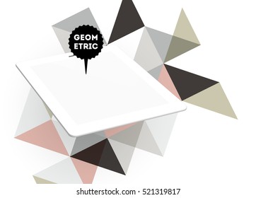 Tablet-PC-Symbol mit geometrischem Hintergrund - Vektorgrafik