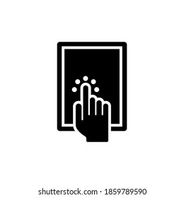 icono de tablet pc de plantilla vectorial de diseño de estilo glifo