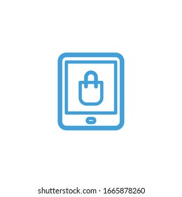 Tablet PC Symbol Liniendesign-Vorlage. Vektorillustration