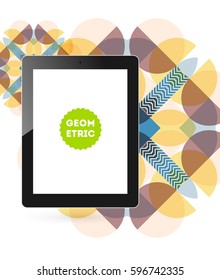 Tablet-PC-Symbol mit geometrischem Hintergrund - Vektorgrafik