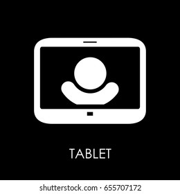 Tablet PC icon symbol flat style vector illustration.
