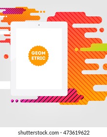 Icono de Tablet PC, patrón plano geométrico moderno, fondo abstracto para el diseño de folletos, volantes o presentaciones, ilustración vectorial.