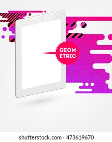 Tablet PC Icon, Trendy geometric flat pattern, abstract background for brochure, flyer or presentations design, vector illustration.