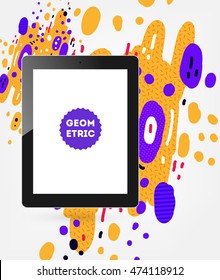 Tablet PC Icon, Trendy geometric flat pattern, abstract background for brochure, flyer or presentations design, vector illustration.