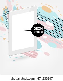 Tablet PC Icon, Trendy geometric flat pattern, abstract background for brochure, flyer or presentations design, vector illustration.