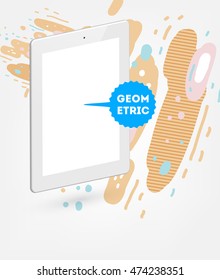 Tablet PC Icon, Trendy geometric flat pattern, abstract background for brochure, flyer or presentations design, vector illustration.