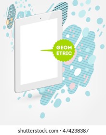 Tablet PC Icon, Trendy geometric flat pattern, abstract background for brochure, flyer or presentations design, vector illustration.