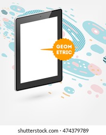Tablet PC Icon, Trendy geometric flat pattern, abstract background for brochure, flyer or presentations design, vector illustration.