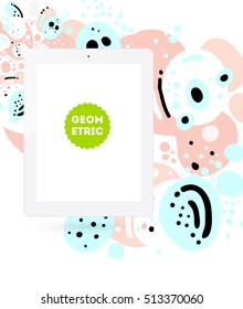 Tablet PC Icon, Trendy geometric flat pattern, abstract background for brochure, flyer or presentations design, vector illustration.