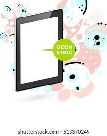 Icono de Tablet PC, patrón plano geométrico moderno, fondo abstracto para el diseño de folletos, volantes o presentaciones, ilustración vectorial.