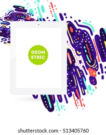 Tablet PC Icon, Trendy geometric flat pattern, abstract background for brochure, flyer or presentations design, vector illustration.