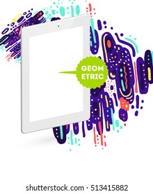 Tablet PC Icon, Trendy geometric flat pattern, abstract background for brochure, flyer or presentations design, vector illustration.