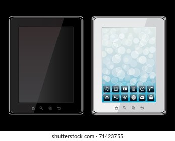 Tablet PC icons. Vector illustration.