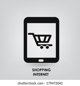 Tablet pc isolated on the grey backgrounds