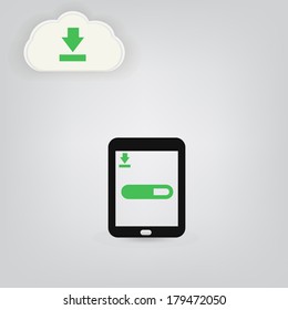 Tablet pc isolated on the grey backgrounds